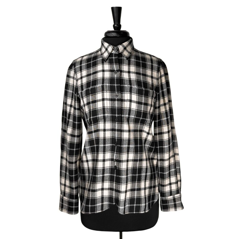 Lauren Jeans Co Ralph Lauren Wool Flannel Shirt Small Plaid Leather Elbow Patch
